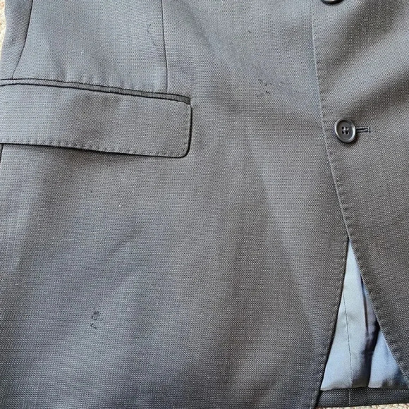 Calvin Klein Lord & Taylor Men's 44L Slim Fit Suit Blazer Jacket Gray 100% Wool - Picture 9 of 14